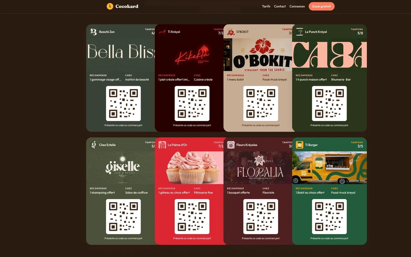 La page d'accueil du site Cocokard