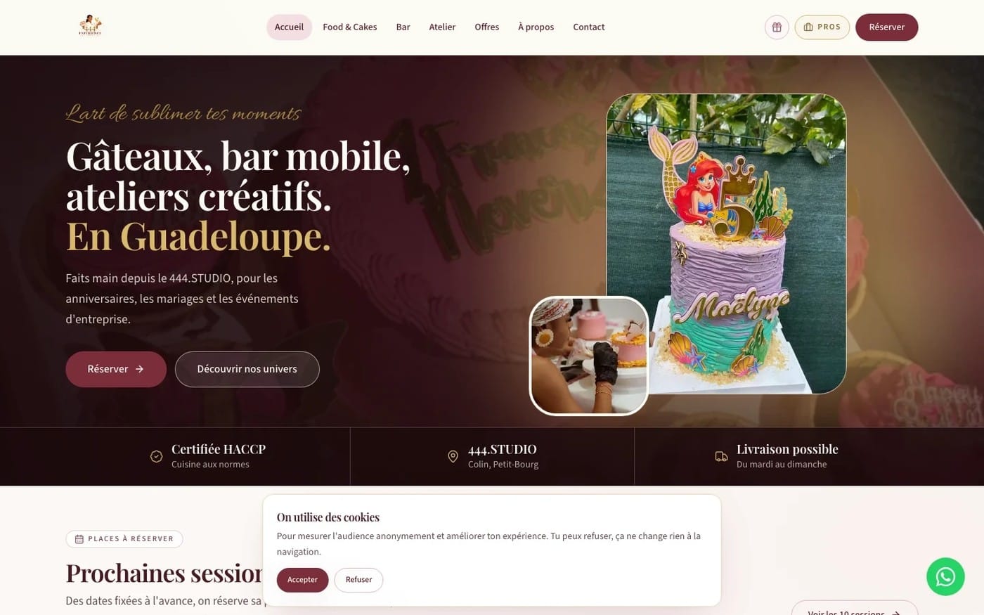 La page d'accueil du site 444.Experience