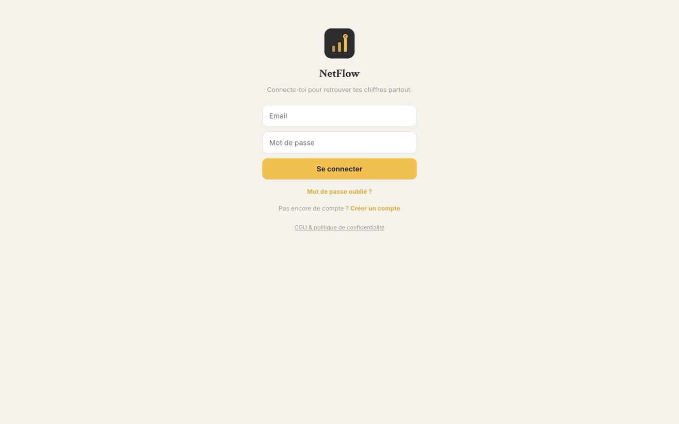 La page d'accueil du site NetFlow