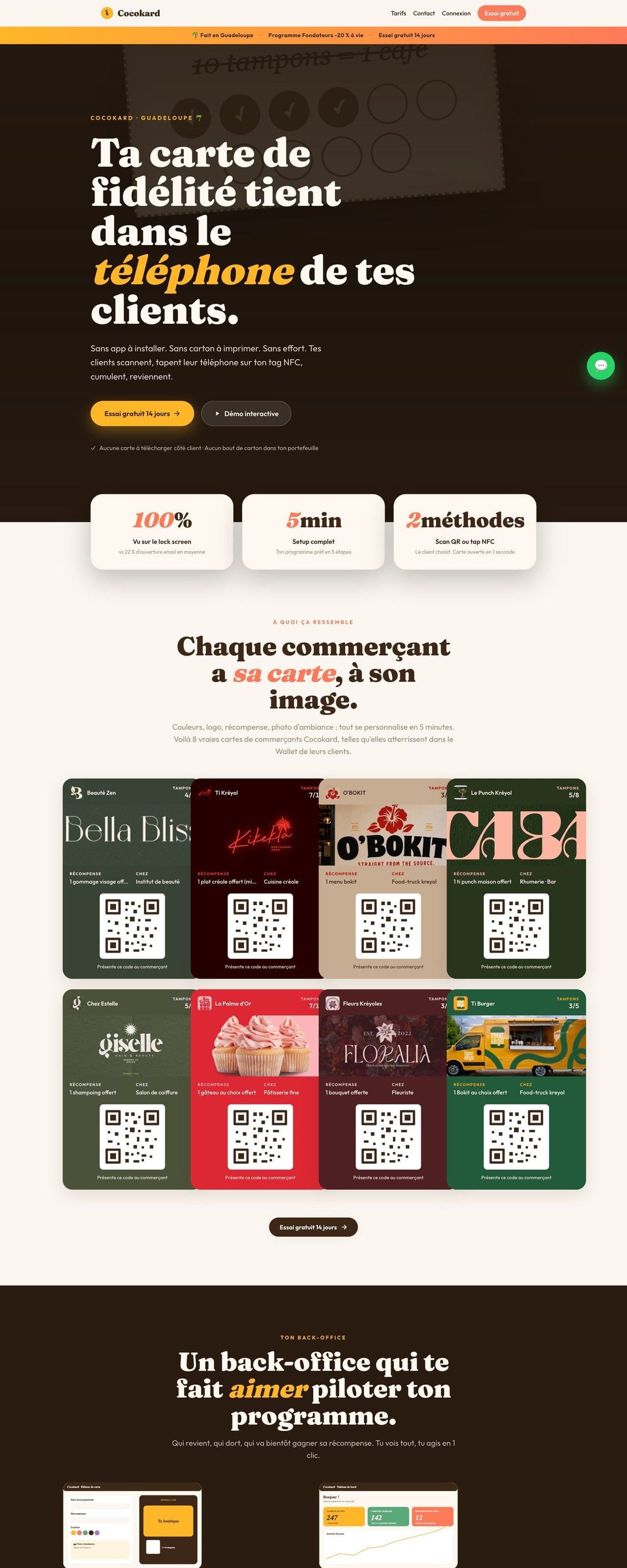 Le site Cocokard sur ordinateur