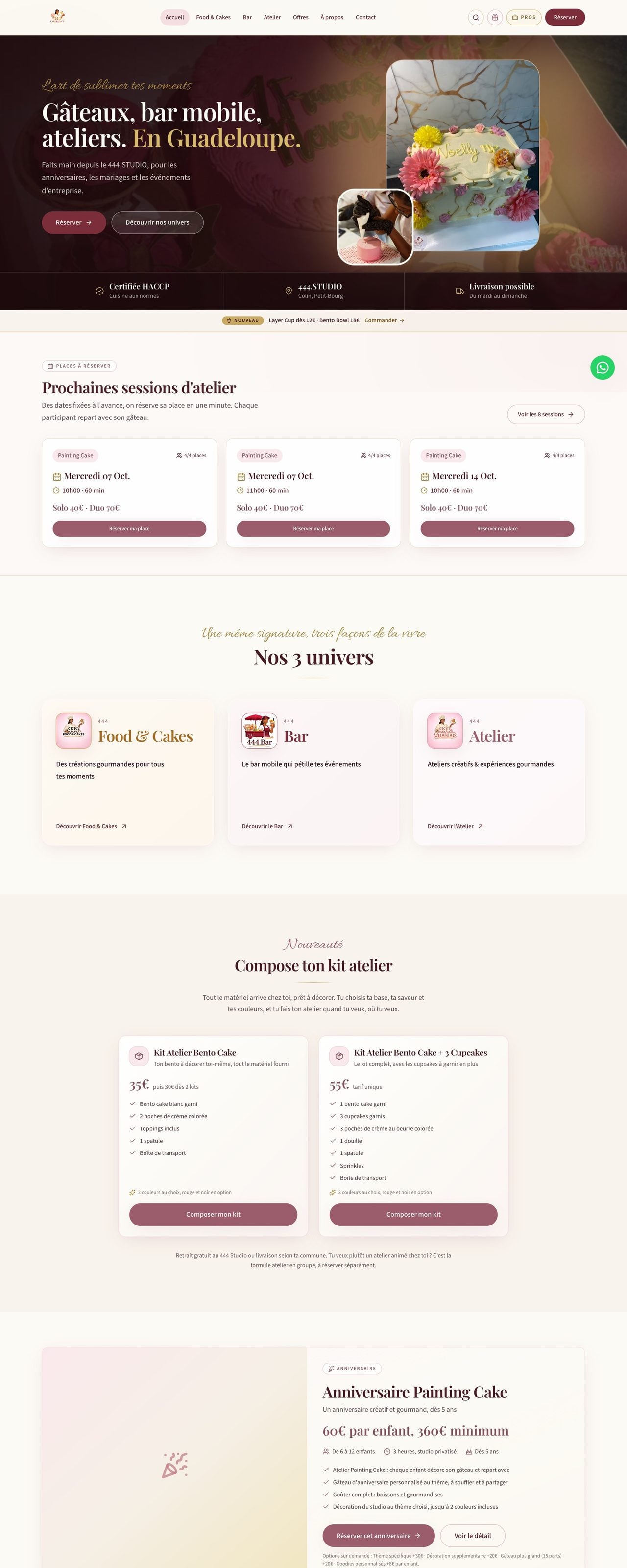 Le site 444.Experience sur ordinateur