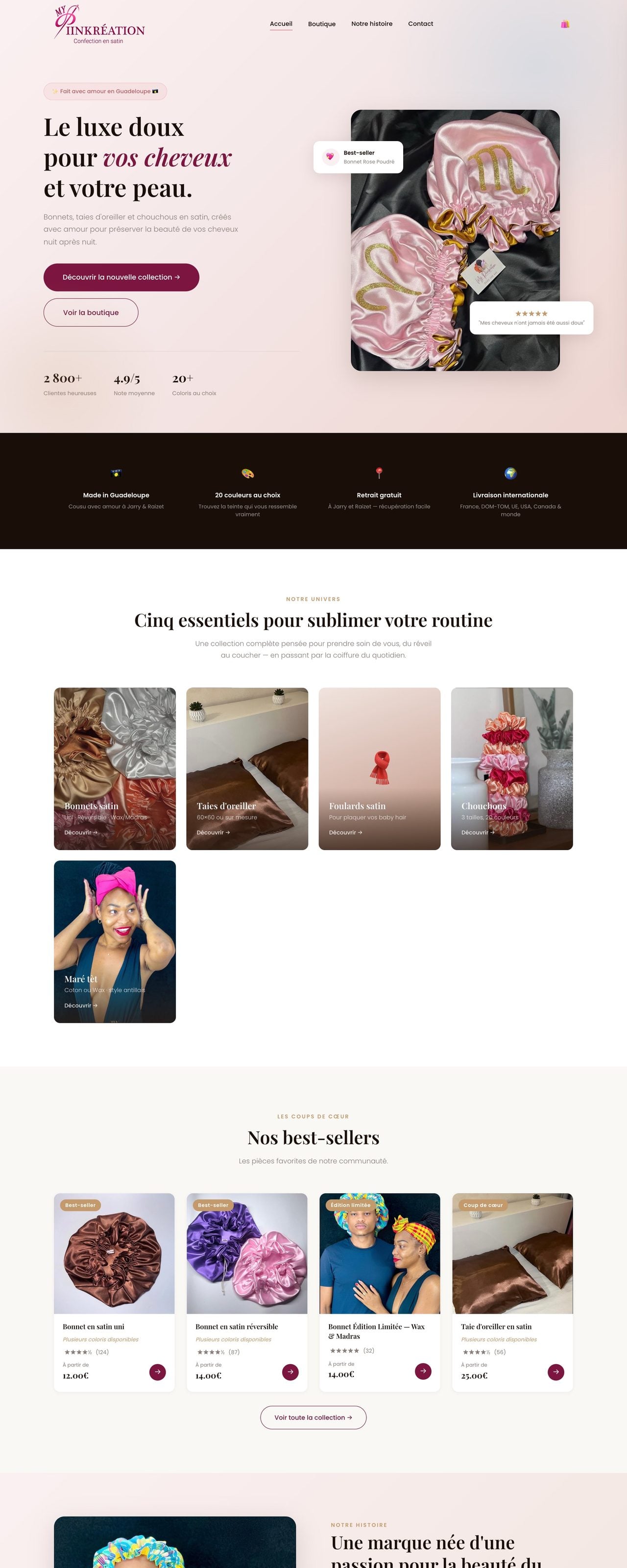 Le site MyPiinkRéation sur ordinateur