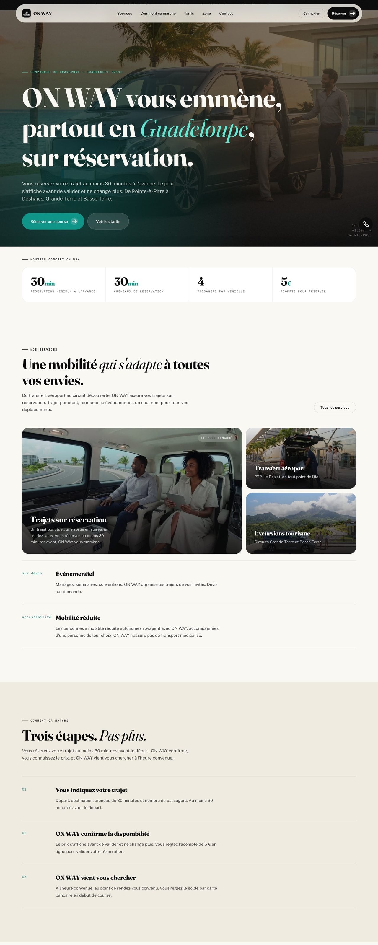 Le site ON Way sur ordinateur