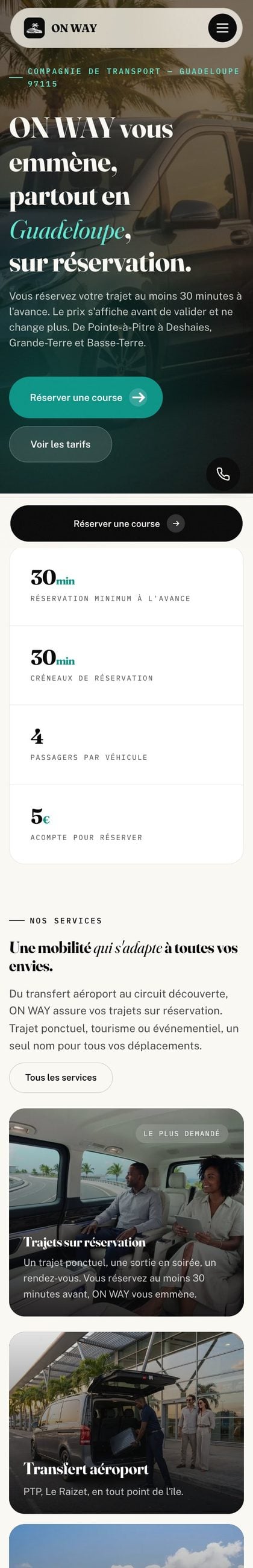 Le site ON Way sur téléphone