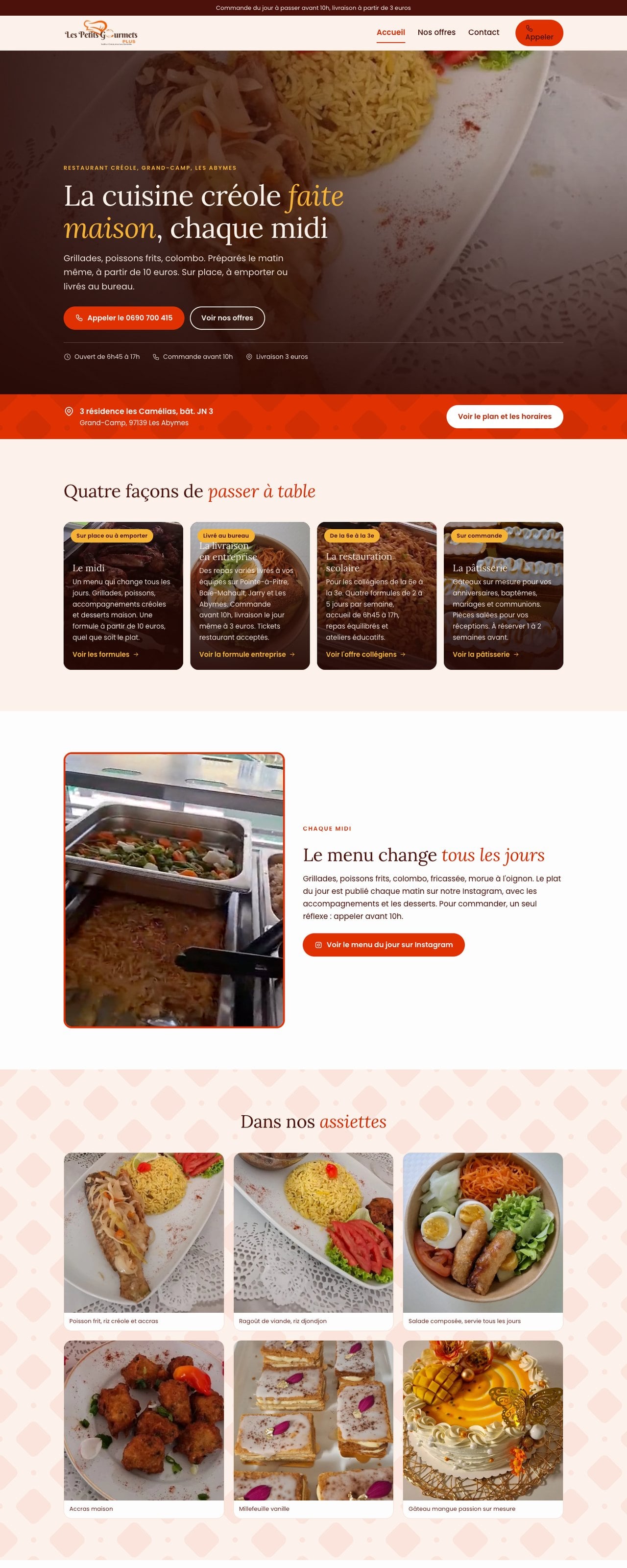 Le site Les Petits Gourmets Plus sur ordinateur