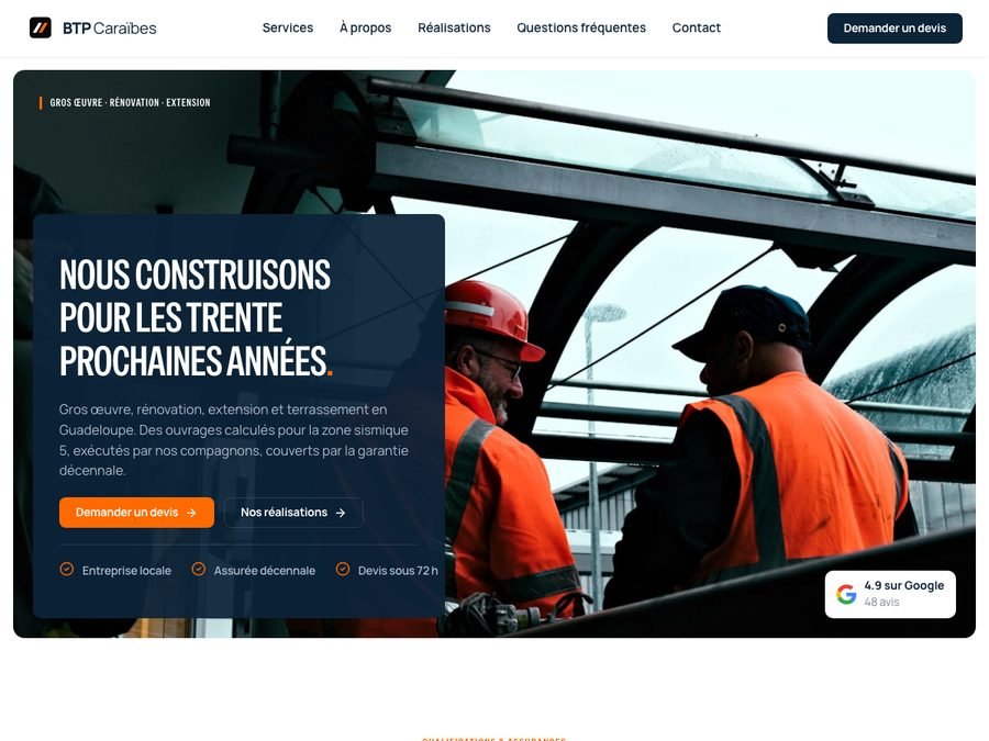 Aperçu du site BTP Caraïbes